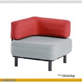 Element 1 Grey / Bright Red - Lounge-Sessel für Innen & Aussen